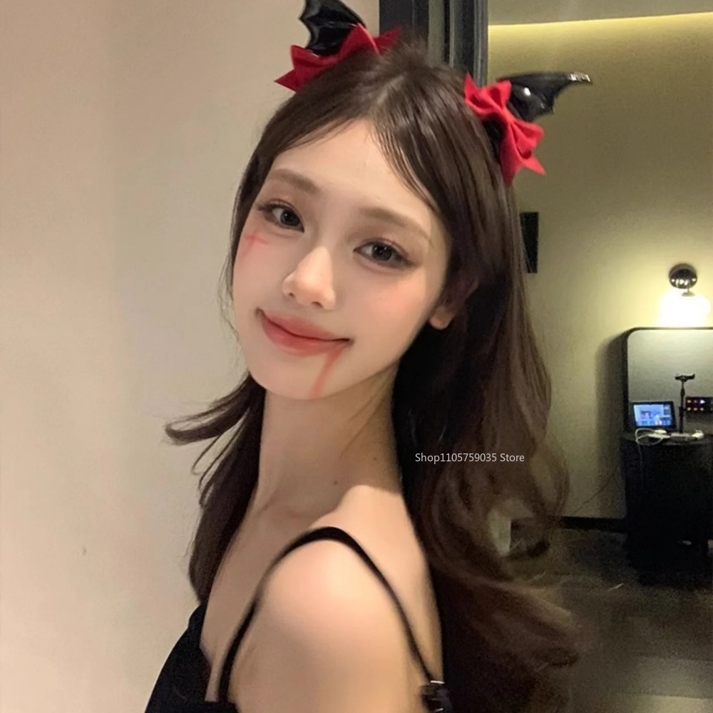Halloween Devil Horn Bow Hair  - Cosplay Bat Prop ulasan dan harga