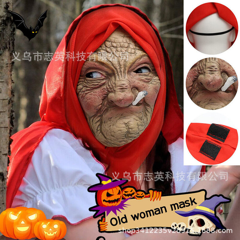 Le Cool Smoking Granny Mask La - Cosplay Material For Prop ulasan dan harga