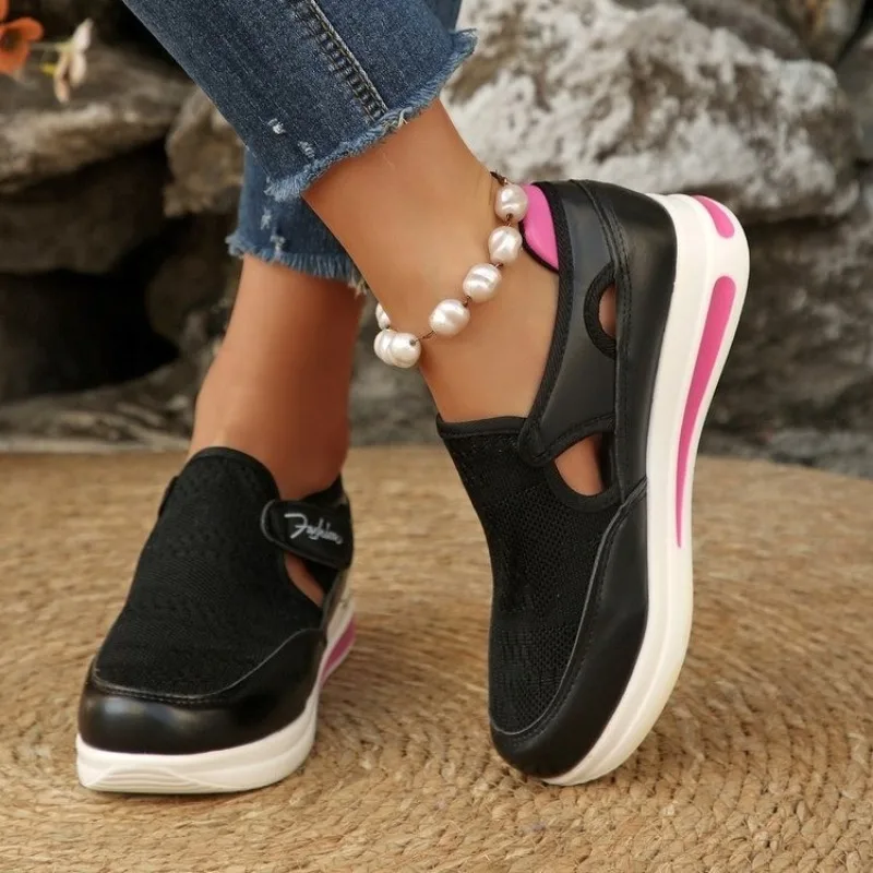Women Platform Slip on Sneaker - Velcro Hook Loop ulasan dan harga