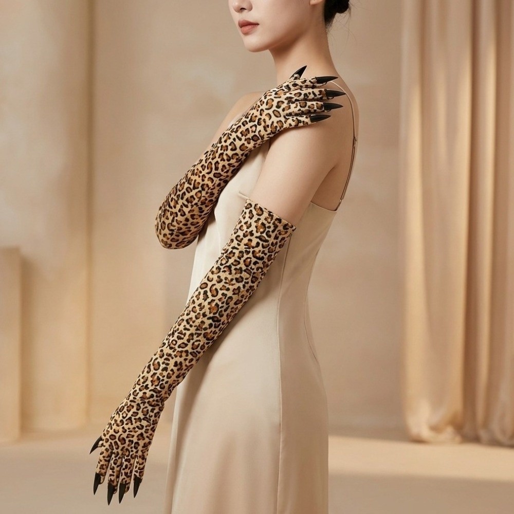 Long Sleeve Leopard Pattern Gl - Free Cosplay Prop Patterns ulasan dan harga